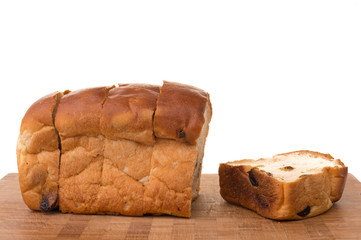 Fresh Raisin Bread on White isolated background