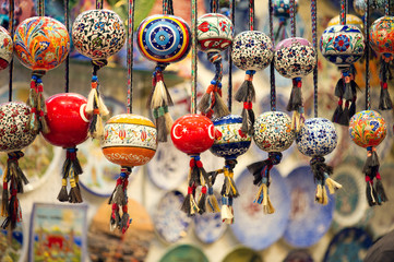 Orinetal Beads Hanged in Grand Bazaar, Istanbul, Turkey