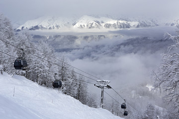 Ski lift in Rosa Khutor Alpine Resort