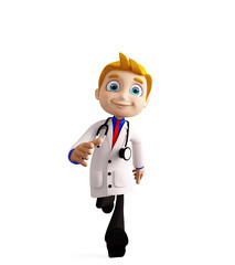 Doctor with running pose