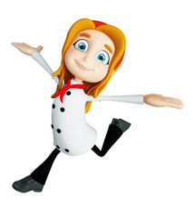 Chef character with running pose