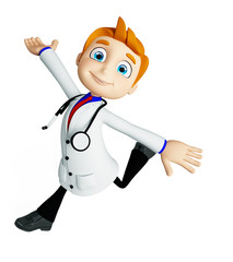 Doctor with running pose