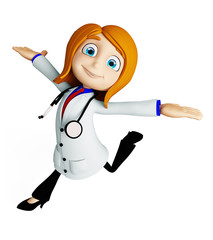 Doctor with running pose