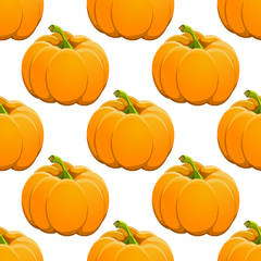 Pumpkin seamless pattern on white. vector illustration.