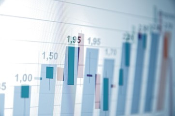 Financial data and charts on the screen