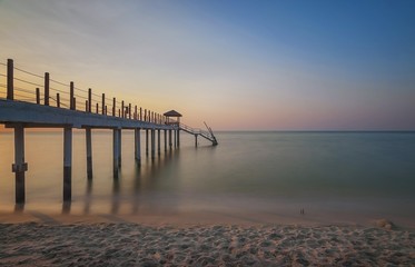 Nice clear sunset at Kerachut Beach Jetty