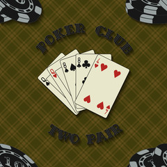 Seamless background with poker cards for