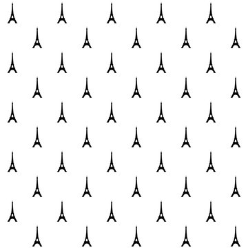 Paris Eiffel Tower seamless pattern. Vector EPS10.