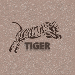 Vector silhouette tiger. Stylized animal.