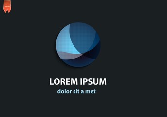 Abstract 3d logo sphere for business. 