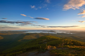 View of the sea from the mountains Sikhote-Alin.