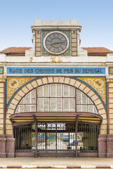 Fototapeta premium Abandoned railway station of Dakar, Senegal, colonial building