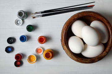 Easter eggs ready for painting