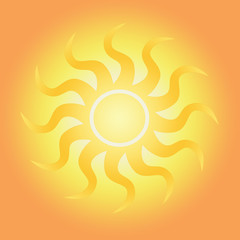 Bright glowing Golden radiant sun background.
