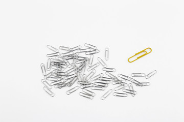 Mixed Paper Clips Metal and Yellow