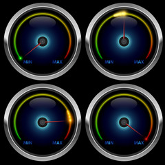 Colorful round meter gauge