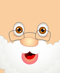 Laughing Cartoon Santa Claus Face