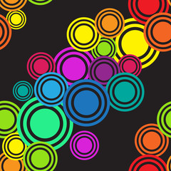 Fototapeta premium Seamless rainbow diagonal circles pattern. Texture Background.