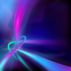 Vector -- abstract background with glowing flowing lines
