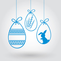 Happy easter cards illustration with easter eggs Vector