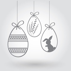 Happy easter cards illustration with easter eggs Vector