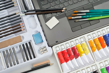 Artist Tools and Materials - Image Editing Concept