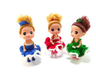 collectible baby girl cute doll with colorful knitting dress