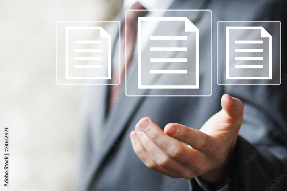 Poster business button file icon web information.