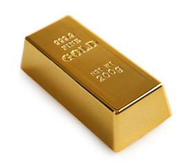 Gold bar isolated on white