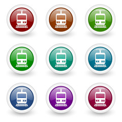 rail vector icons set