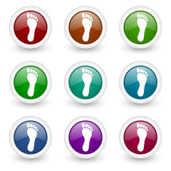 foot vector icon set