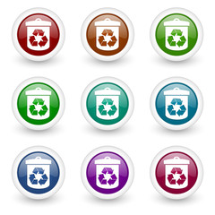 recycling vector icon set