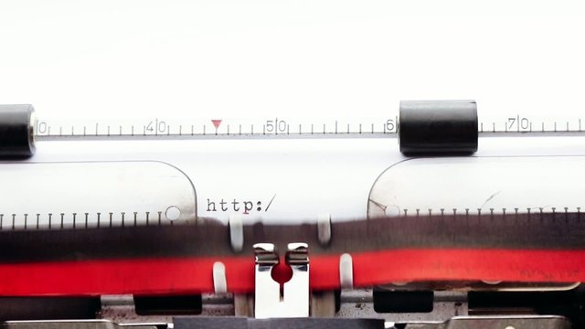 http being typed and centered on vintage typewriter