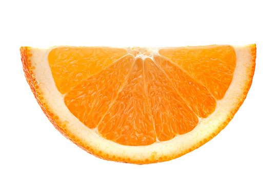 Orange slice on white
