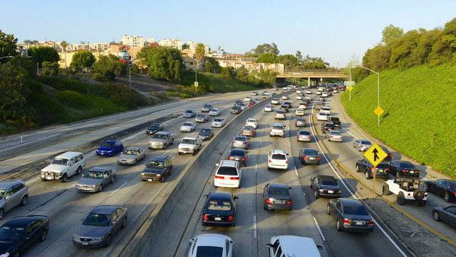 Time Lapse of Heavy Traffic In Los Angeles