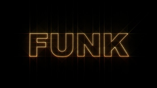 Set of 10 "FUNK" text LEDS reveals with alpha channel