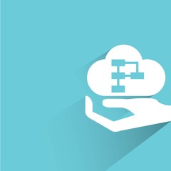 hand hold cloud with diagram, cloud computing concept