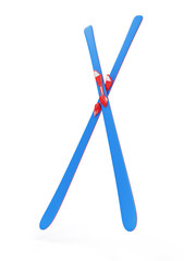 Blue Skiing isolated on white background