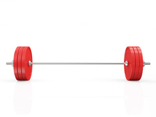 Red Lifting Weight Isolated on White Background