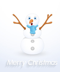 Scared Funny Snowman