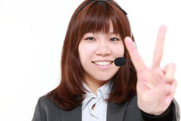 勝利したテレホンオペレーター