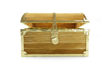 old open chest full of treasures