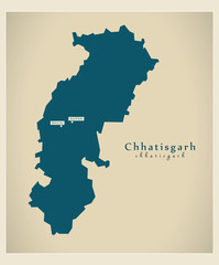 Modern Map - Chhatisgarh IN