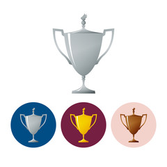 Set icons cups of winner,icon  trophy cup