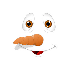 Cute Happy Snowman Face