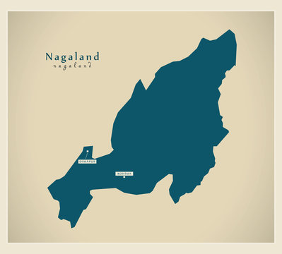 Modern Map - Nagaland IN