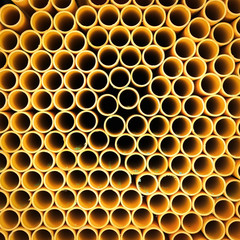 Yellow plastic pipe