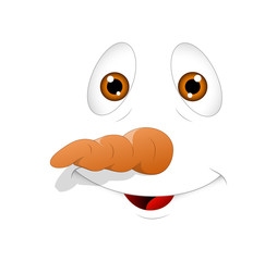 Happy Snowman Face Expression