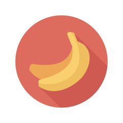 Banana flat icon with long shadow