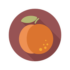 Peach flat icon with long shadow